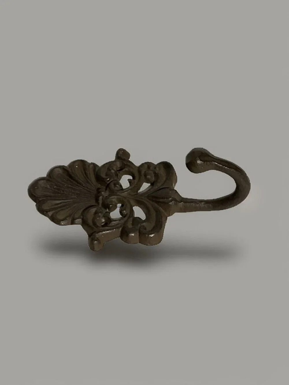 Vintage Decorative Cast Iron Wall Hook With Intricate Scroll Design